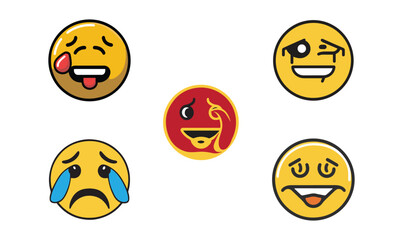 set of cartoon smileys