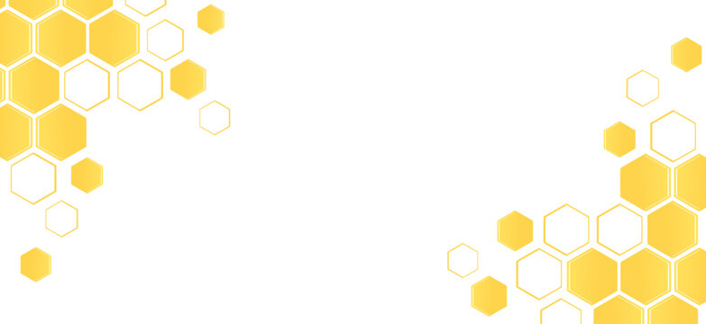 Beehive honey sign with hexagon grid cells on white background vector.