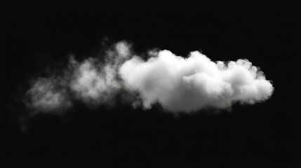 White cloud formation against a black background