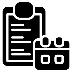 Fototapeta premium Planning Icon Black Solid