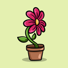 Pot Filled with Blooming and Growing Flowers