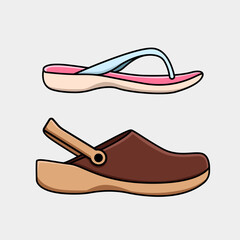 Set of Flip Flops and Clogs