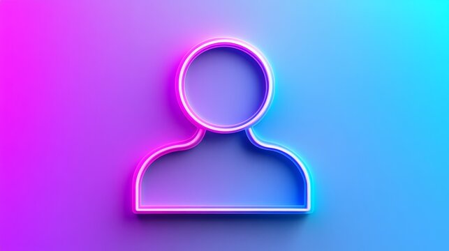 Vibrant neon sign with stylized person icon, a captivating display of modern illumination