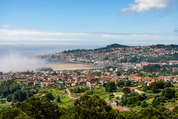 Foggy Landscape of Moana's Coast in Galicia, Spain