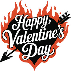 Happy Valentine's Day Special Gift Card typography silhouette vector art illustration 