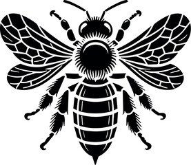 Fototapeta premium Bees Vector Black Silhouette Cricut Design for T-Shirt