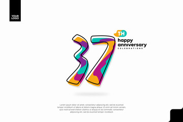 Number 37 logo icon design, 37th birthday logo number, anniversary 37