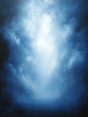 Dramatic dark blue stormy cloudscape with light.
