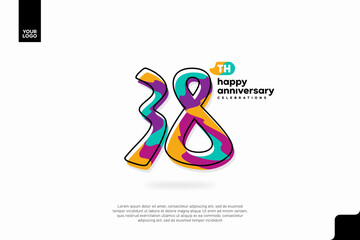 Number 38 logo icon design, 38th birthday logo number, anniversary 38