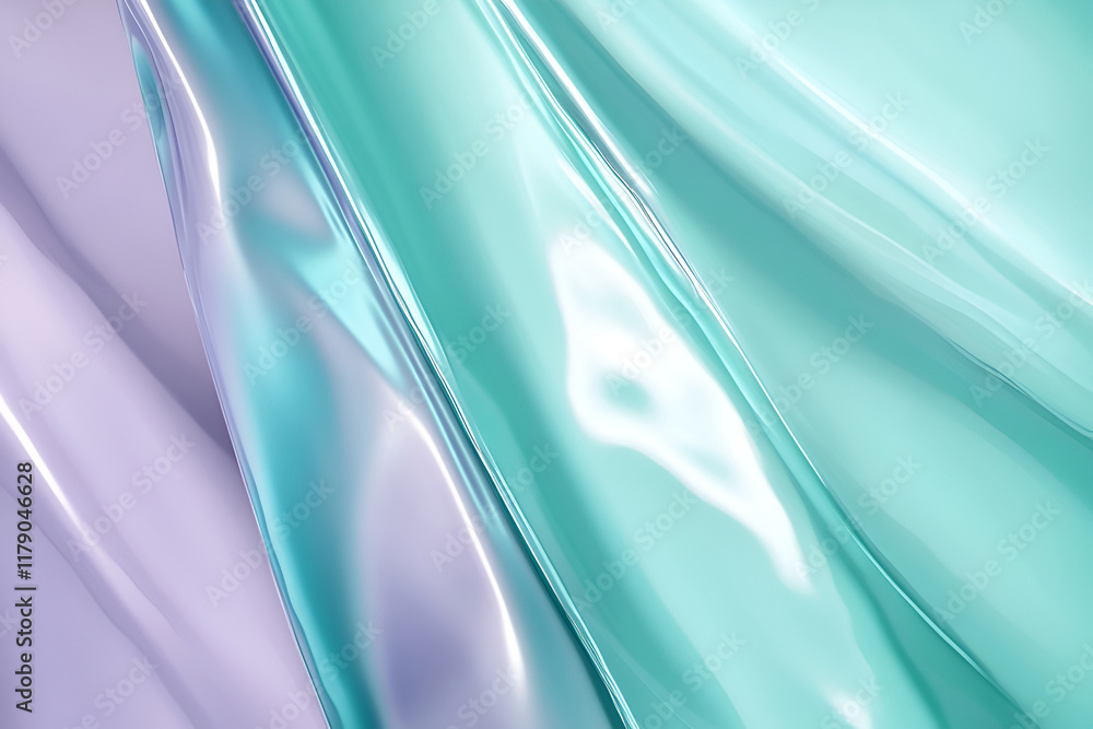 Poster abstract gradient with soft color transitions, blending teal and lavender tones, seamless flow of li