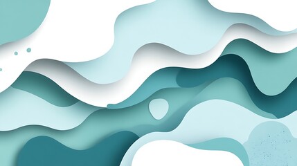 Fototapeta premium Abstract Teal and White Wave Pattern Design