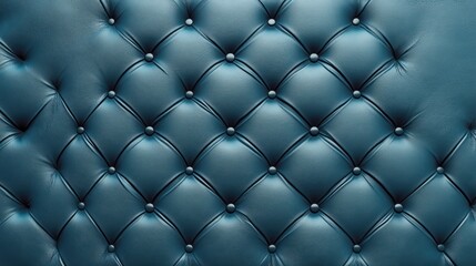 Teal tufted leather upholstery texture background.