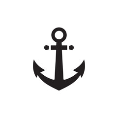 Boat Anchor vector icon logo boat symbol pirate helm Nautical maritime simple illustration graphic doodle design
