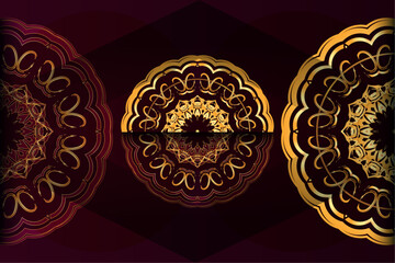 Striking Mandala Patterns in Red, Gold, and Black Hues