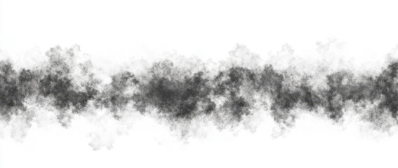 Abstract light gray background with smoky texture, featuring central horizontal band of dark gray clouds. design is ethereal and atmospheric, creating sense of mystery and depth