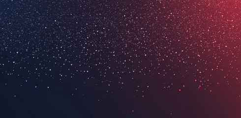 Obraz premium Dark blue and red abstract grainy gradient with scattered particles creates cosmic and dreamy atmosphere, evoking sense of wonder and mystery