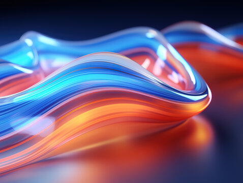 Fantastic 3D rendering wavy line texture, abstract kv main visual business PPT background