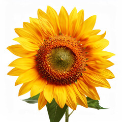 Fototapeta premium A bright yellow sunflower in full bloom