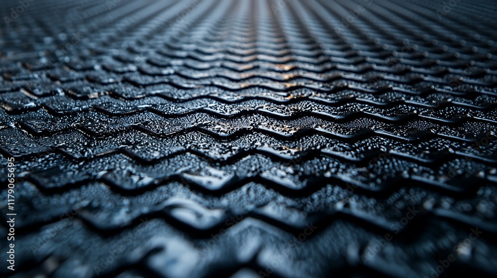Aufkleber close-up of textured wet surface with wave pattern.