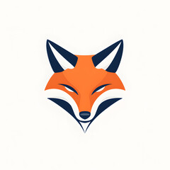 Obraz premium Simple fox head illustration. Fox head badge emblem logo icon isolated on white
