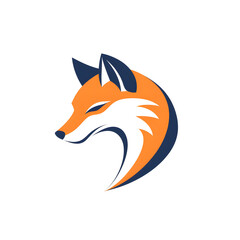 Obraz premium Simple fox head illustration. Fox head badge emblem logo icon isolated on white