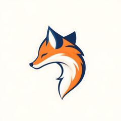 Obraz premium Simple fox head illustration. Fox head badge emblem logo icon isolated on white