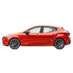 Red Sports Car Isolated on a Transparent Background