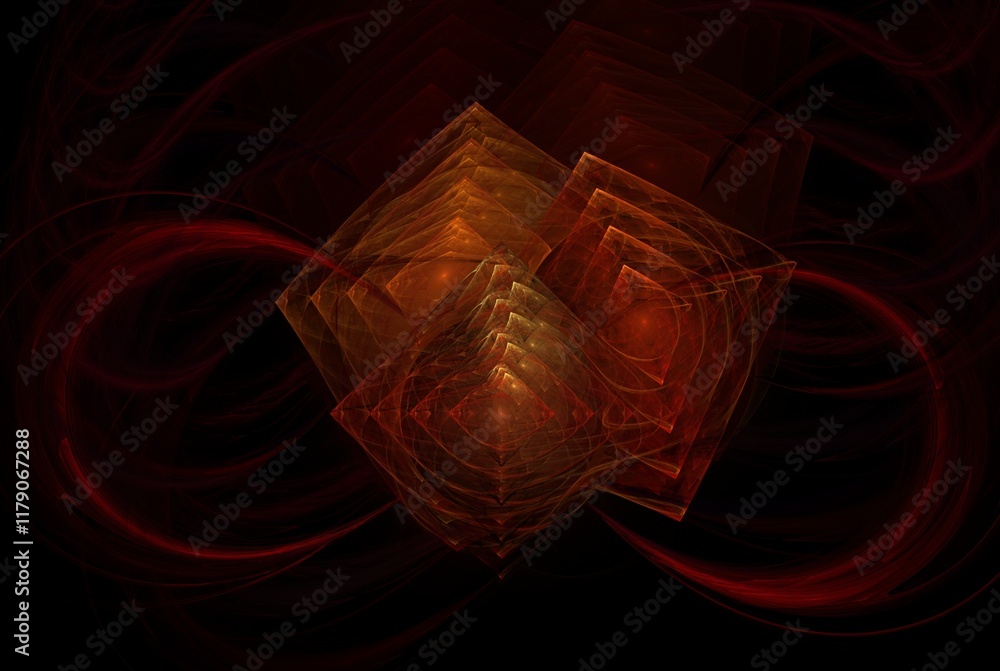 Poster computer generated fractal pattern and shape