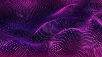 Obraz premium Abstract purple and pink wavy lines on a dark background.