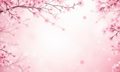 Delicate cherry blossoms in soft pink hues