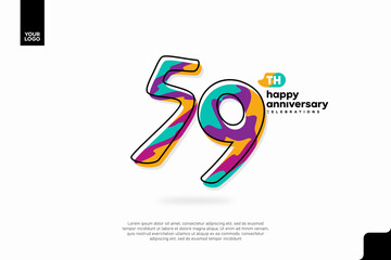 Number 59 logo icon design, 59th birthday logo number, anniversary 59