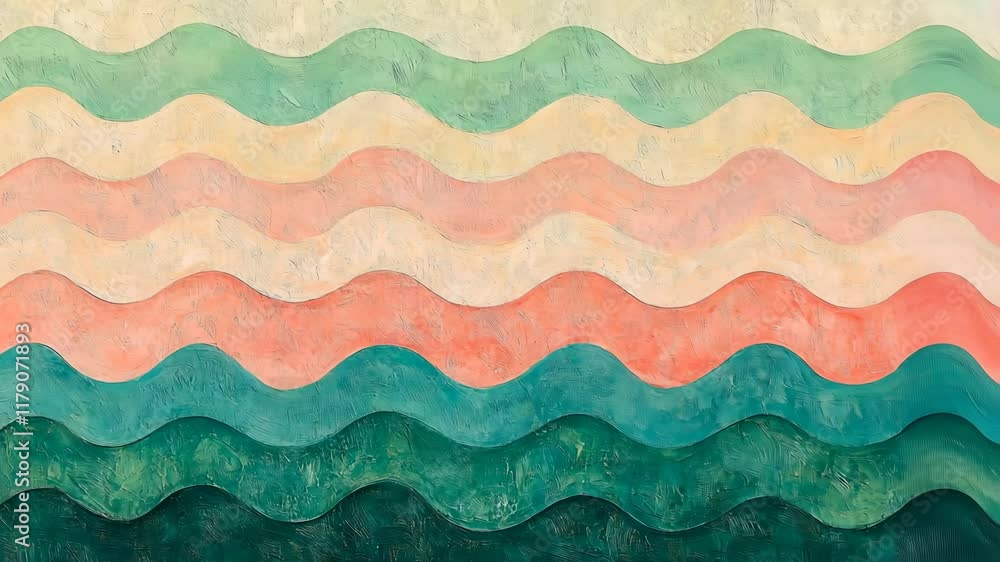 Aufkleber colorful wavy patterns in varying shades creating a textured effect on a wall