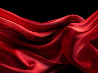 Luxurious Red Fabric on Black Background: A Bold and Elegant Design Element