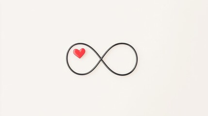 Infinity symbol with a heart for Valentine's celebration and eternal love