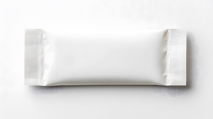 Fototapeta premium Top view bar snack white packaging mock up, isolated on white background. 