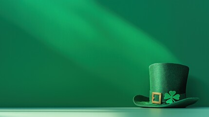 Vibrant leprechaun hat against a green backdrop