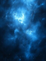 Fototapeta premium Deep blue nebula with bright center.