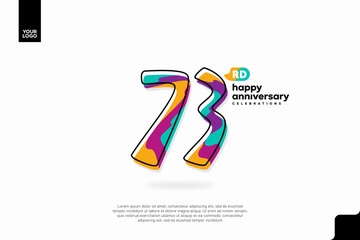 Number 73 logo icon design, 73rd birthday logo number, anniversary 73