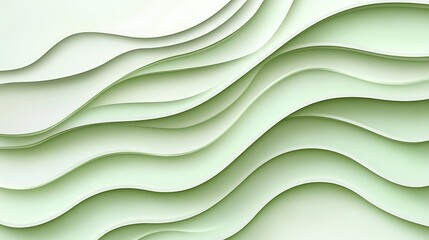 Fototapeta premium Abstract Green Wave Layered Design Background