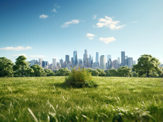 Obraz premium Attractive A city with a park in the middle of it