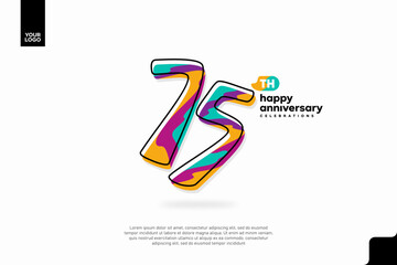Number 75 logo icon design, 75th birthday logo number, anniversary 75