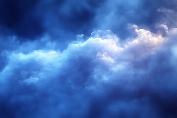 Fototapeta premium Dramatic blue and white cloudscape at night.