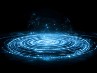 Abstract Blue Glowing Spiral Background