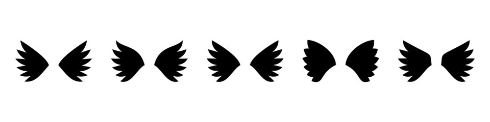 Wings icons set. Simple set of wings vector icons.