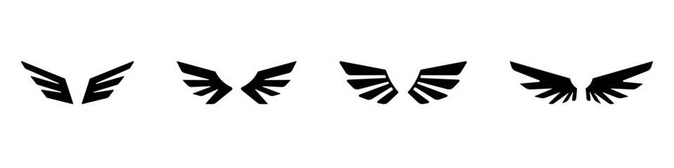 Wings icons set. Simple set of wings vector icons.