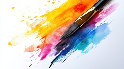 abstract background with paint brush and color pattern created with Generative AI