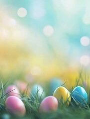 Blurred Easter Theme Background. Instagram Style.