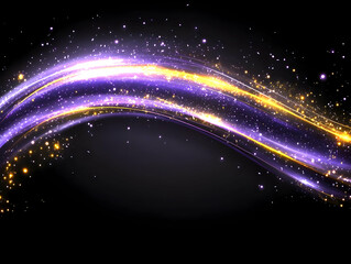 Abstract Gold Purple Light Trails Background