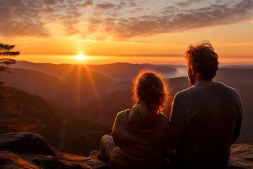 85 a couple watching a sunrise their faces filled with hope and