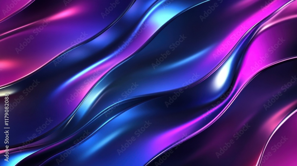 Poster futuristic abstract background with glowing neon elements and metallic textures